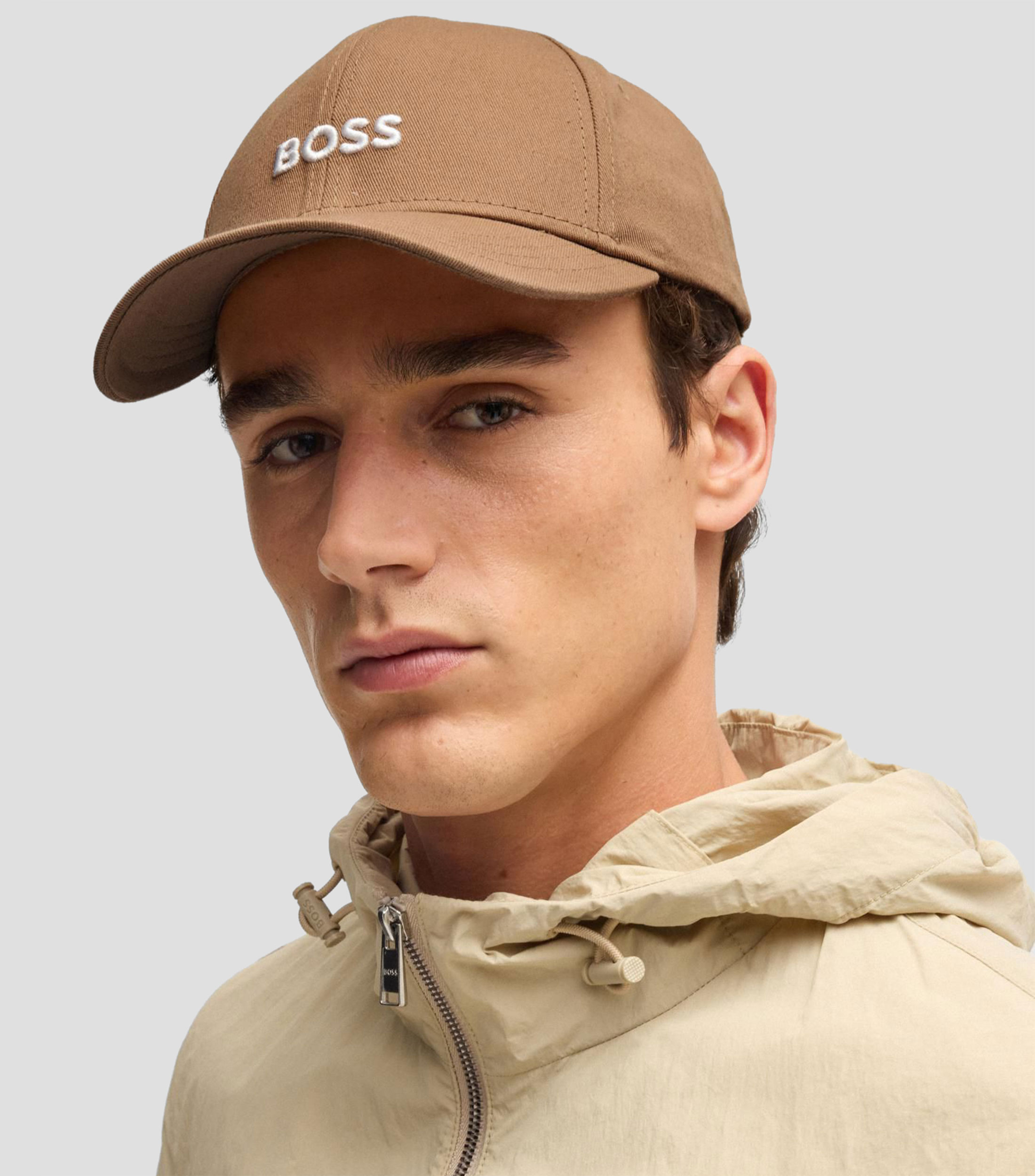 Gorra de sarga de algodón con logo bordado Hombre